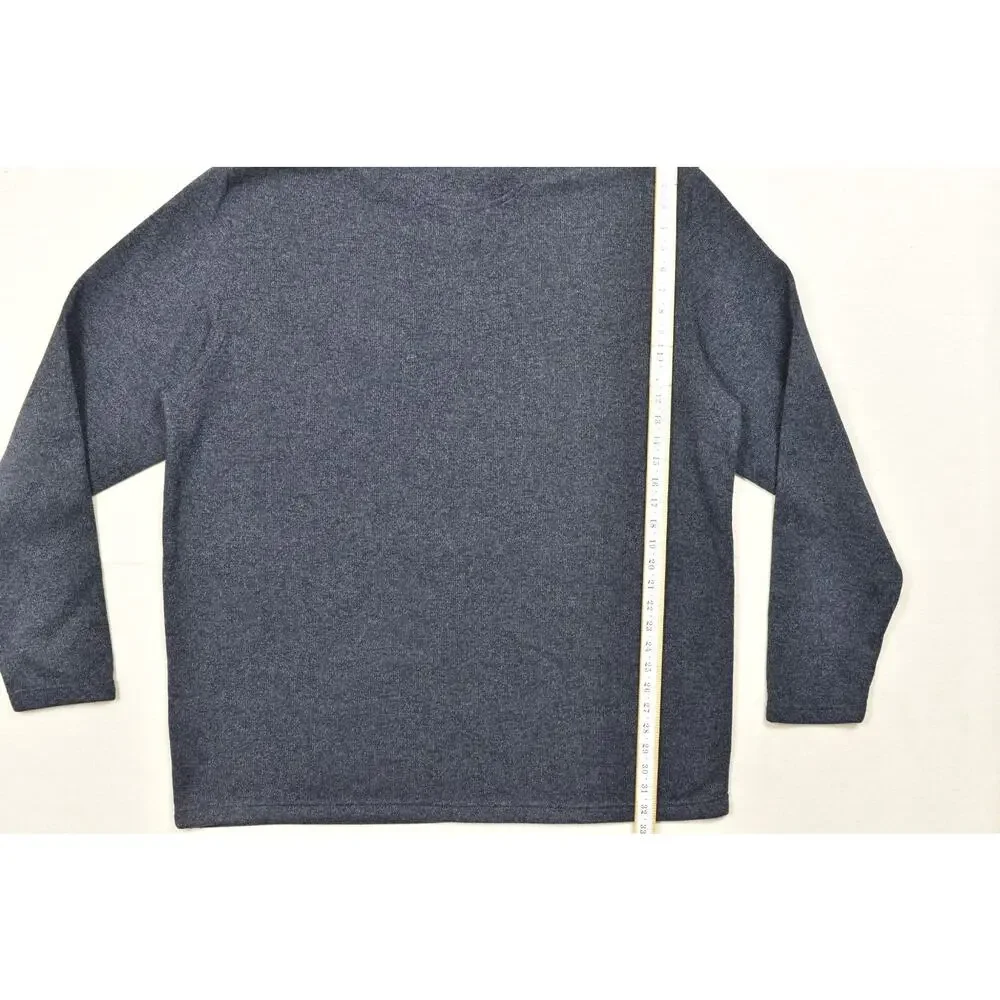 IZOD Men's Size 3XLT Navy Blue Heathered Quarter Zip Fleece Pullover Sweater